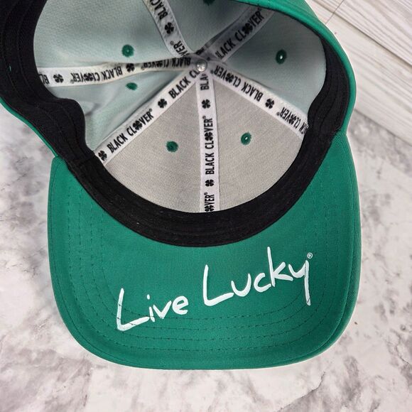 Black Clover Live Lucky Premium Green Hat Men L/XL Stretch Fitted 3D Embroidery - Picture 5 of 7